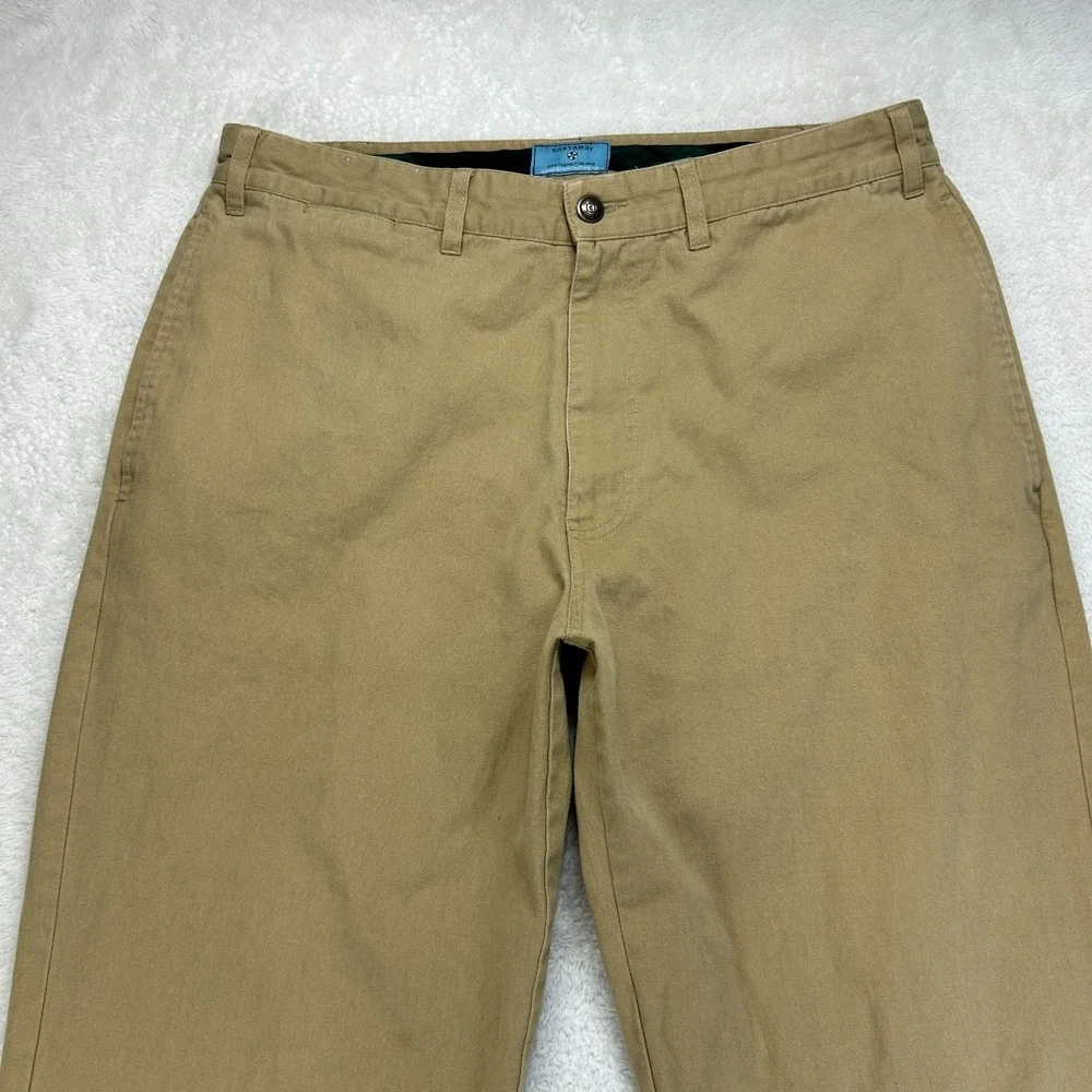 Castaway Nantucket Island Chino Pants Mens 34x32 Brown Plaid Lined Mid Rise